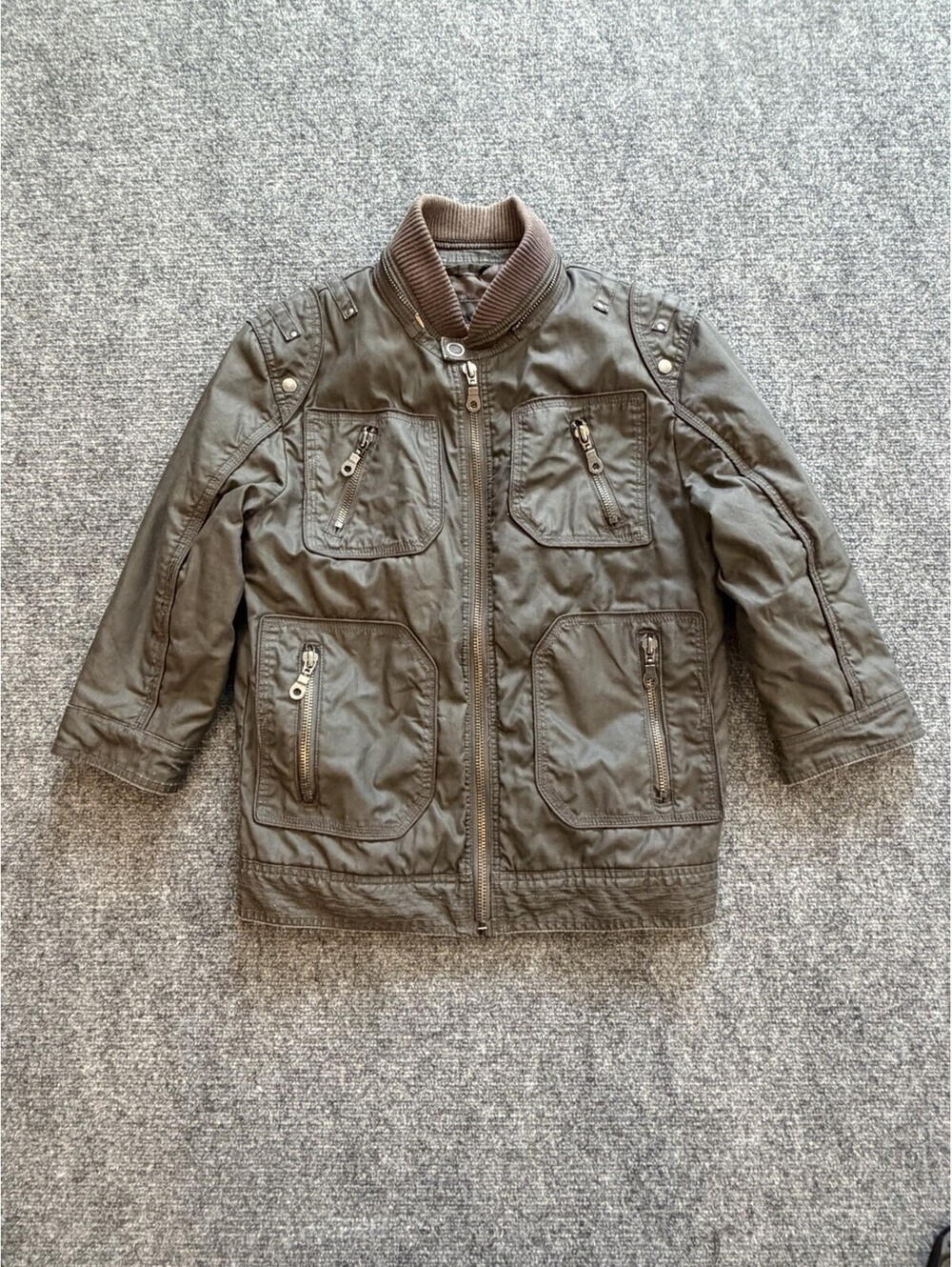 Heritage 1981 Olive Green Military Utility Jacket Women’s Size Small 3/4 sleeve